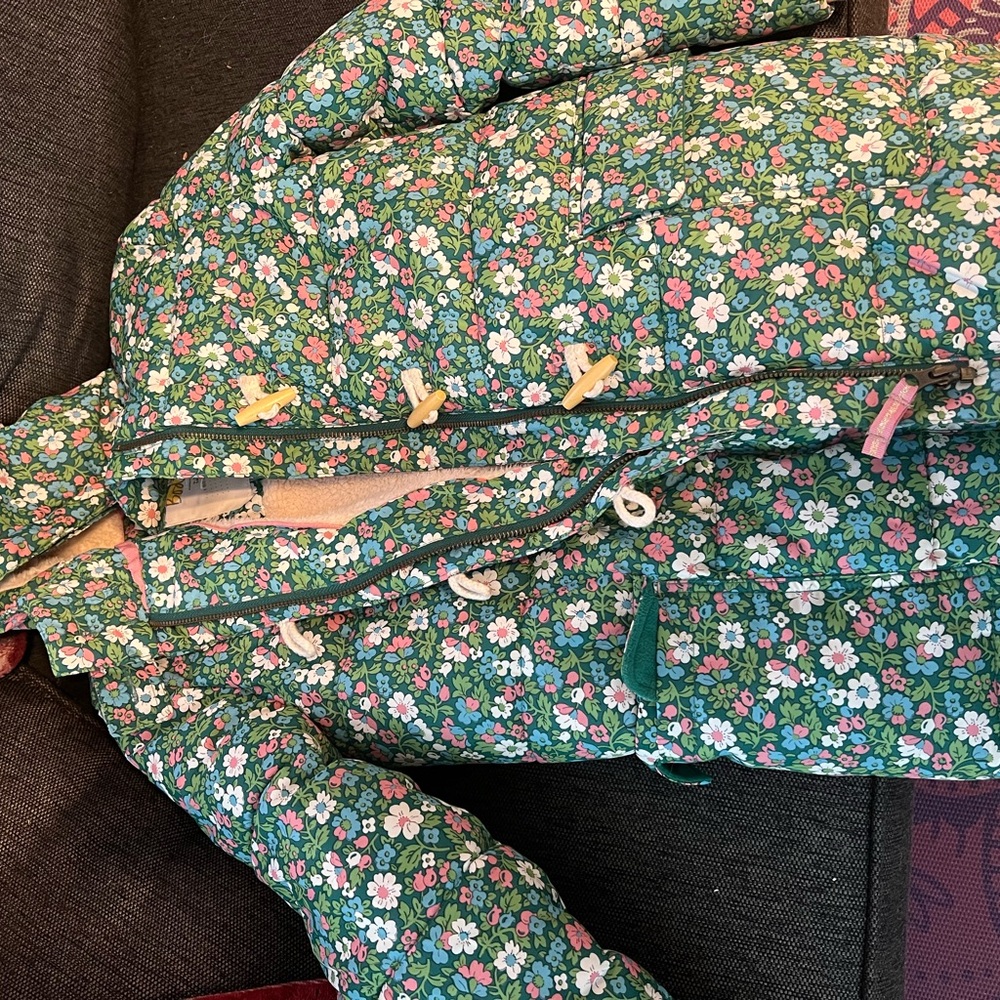 Boden Green Floral Hooded Jacket - Picture 2 of 3
